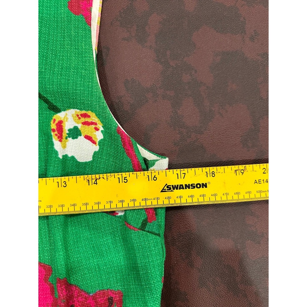 J Crew Green Floral Sleeveless Fit Flare Dress Women Size 6 - Picture 8 of 9
